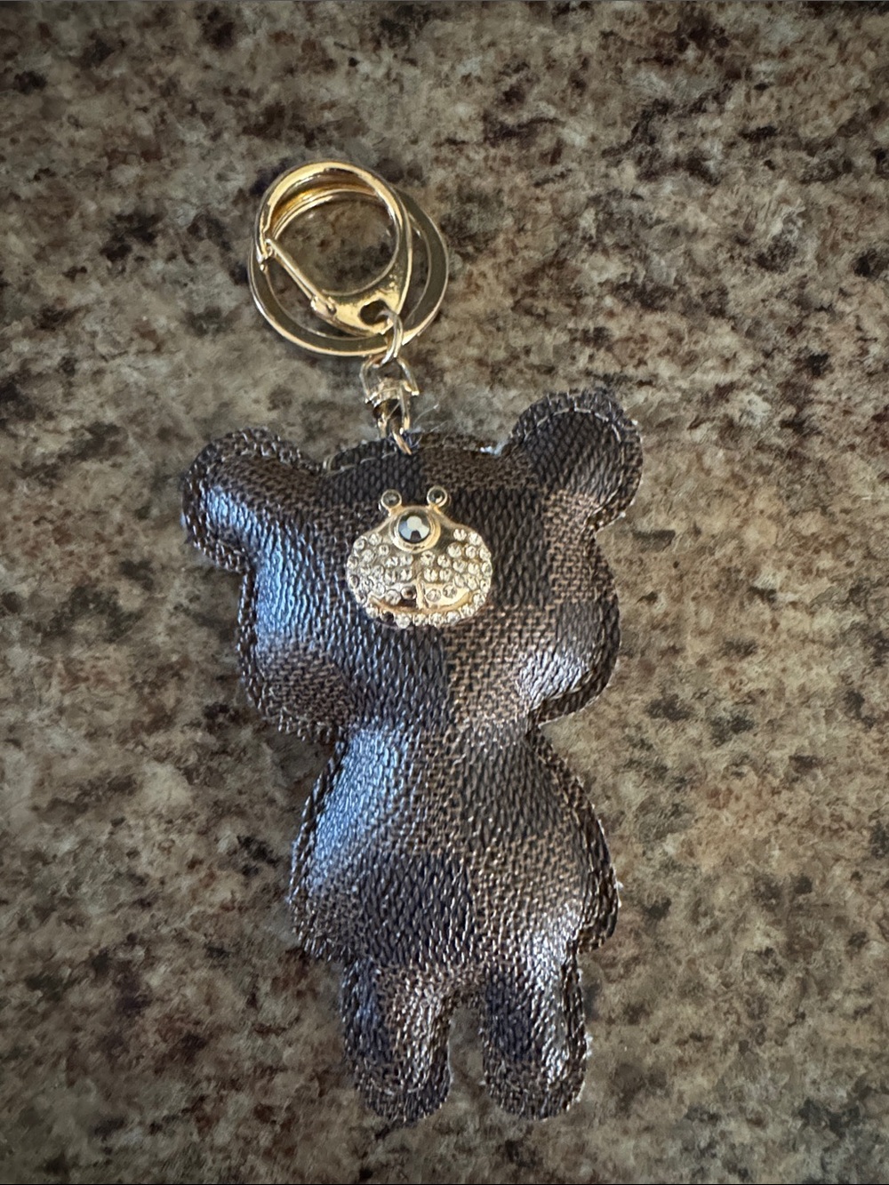 Gold Hardware Brown Bear Keychain Charm